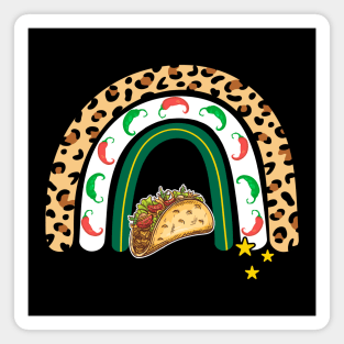 Cinco De Mayo Leopard Rainbow Magnet